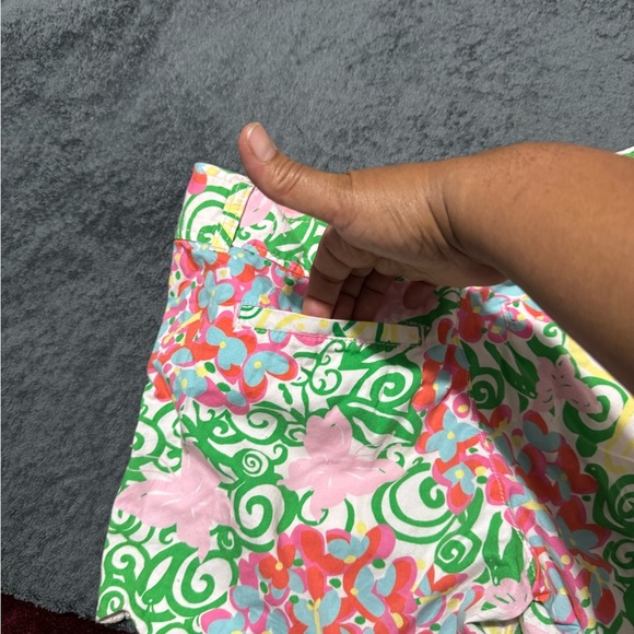 Lilly Pulitzer Pink and Green Floral High Waist Shorts - Picture 3 of 11
